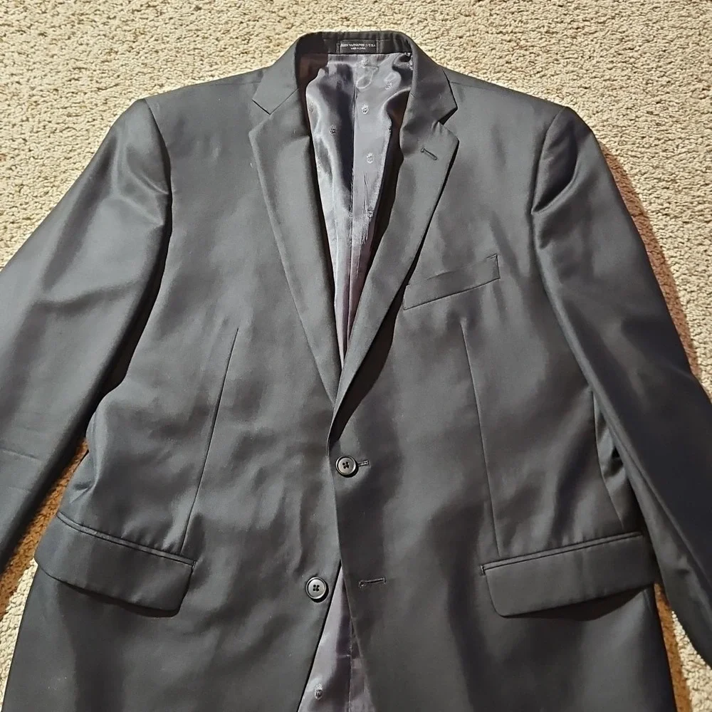 John Varvatos Blazer 46R Mens Bedford Suit Jacket Black Wool‎